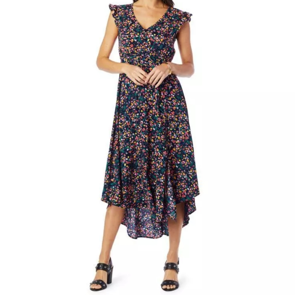Jessica Simpson Acrylic Floral - Black Iris Gabbie Dress Size PS NWT